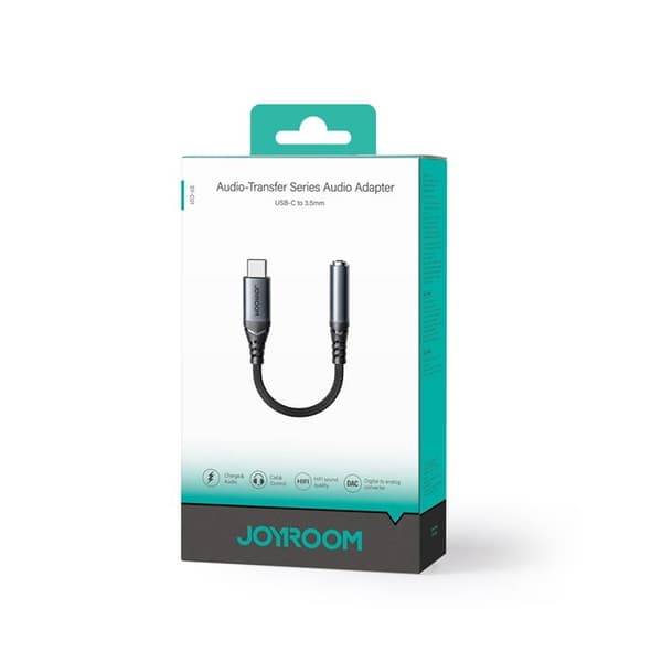 Joyroom USB-C DAC Adapter 3.5 mm Mini Jack - Svart Black