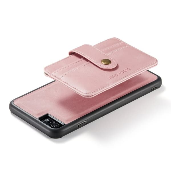 JEEHOOD iPhone 7/8/SE (2020/2022) Konstläder Plånboksfodral Shockproof Rosa