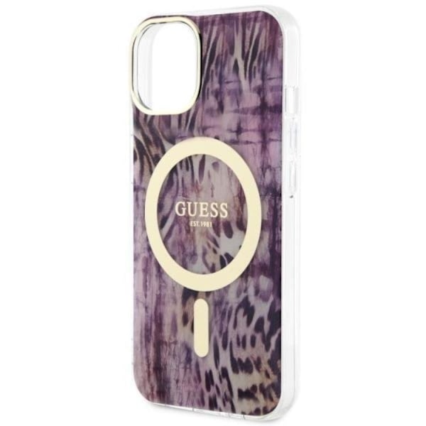 Guess Mobilskal till iPhone 14 MagSafe Leopard - Rosa Rosa