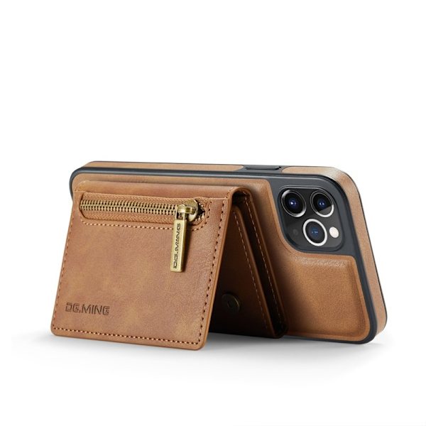 DG.MING M5 Series iPhone 11 Pro Max Plånboksfodral Konstläder Brun