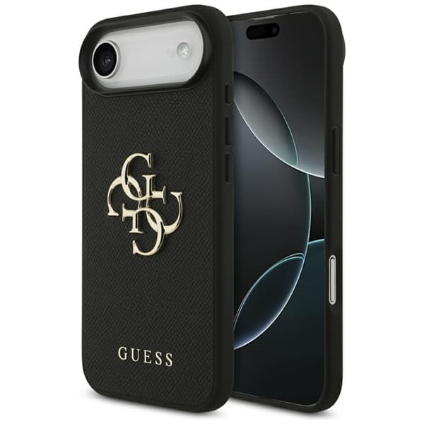 Guess Telefontaske til iPhone 17 Air Grained Classic Logo - Sort Svart