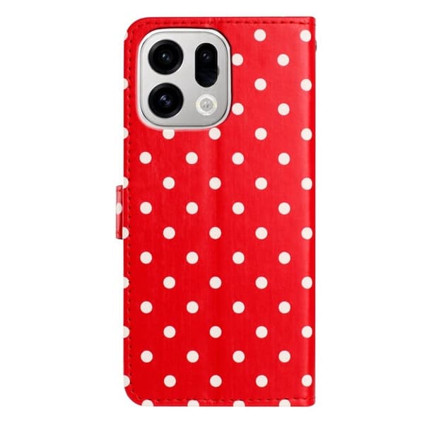 Oppo Find X9 Pro 5G Plånboksfodral Konstläder Polka Dot - Röd