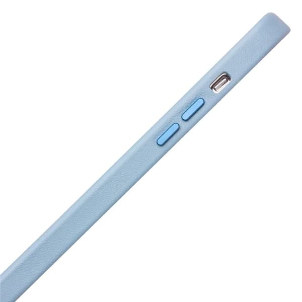 QIALINO Mobilskal till iPhone 13 Pro Max MagSafe Äkta Läder - Blå Blå