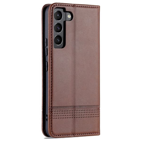 AZNS Samsung Galaxy S22+ Plånboksfodral Konstläder - Brun
