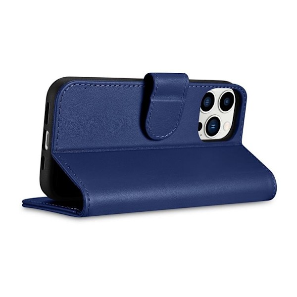 iCarer iPhone 14 Pro Plånboksfodral 2in1 Äkta Läder - Blå Blå