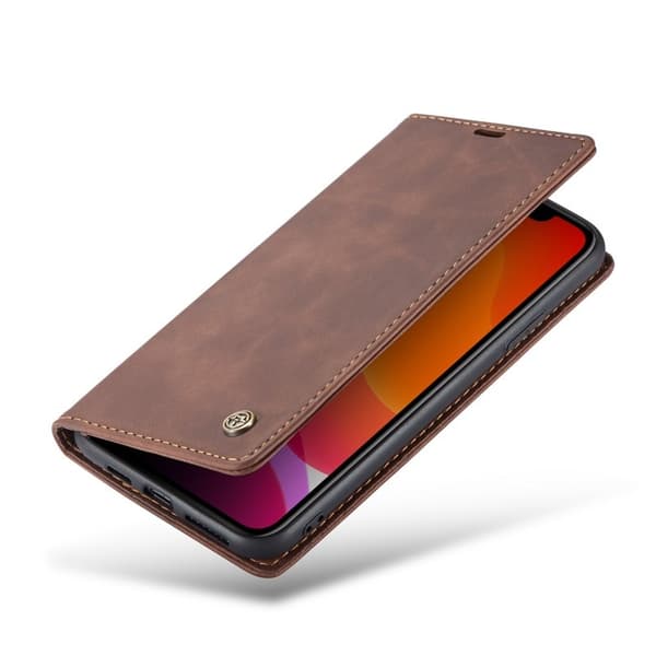 CASEME 013 Flip Konstläder Plånboksfodral för iPhone 11 Pro Max - Brun