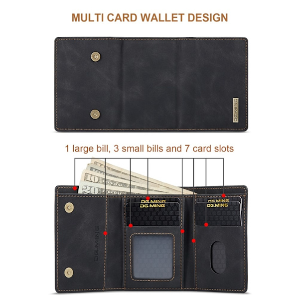 DG.MING Google Pixel 10 Pro XL Plånboksfodral Detatchable M1