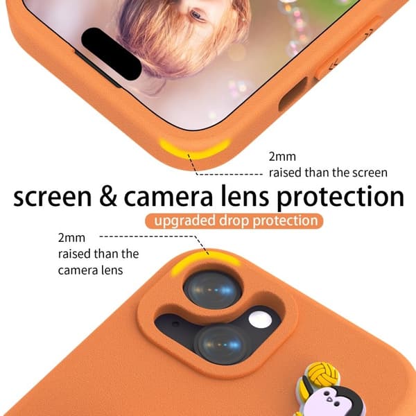 Penguin Mobilskal till iPhone 14/13 Kickstand Stöttålig EVA - Orange