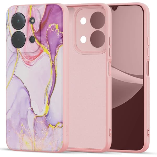 Tech-Protect telefontaske til Xiaomi Redmi 15C Icon - Marmor Rosa