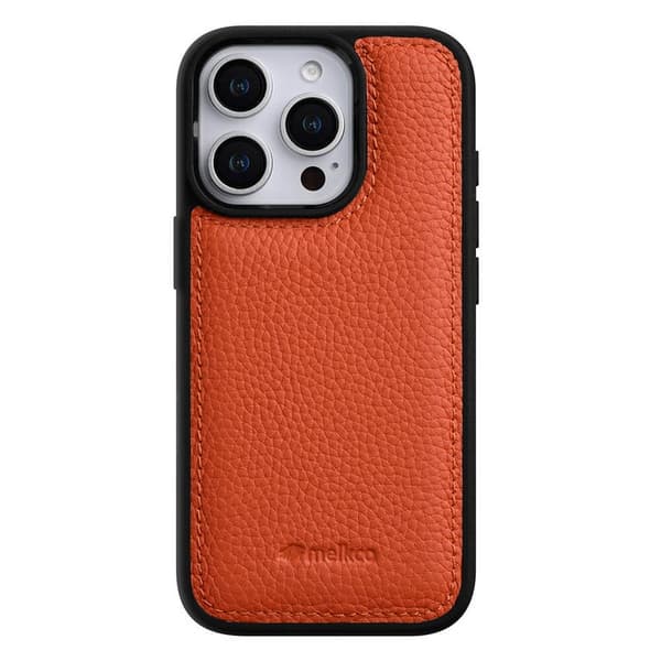 MELKCO Mobilskal till iPhone 16 Pro Max Äkta Läder PC - Orange