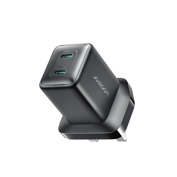 Joyroom Hurtigoplader 2x USB-C 45W UK - Sort Svart