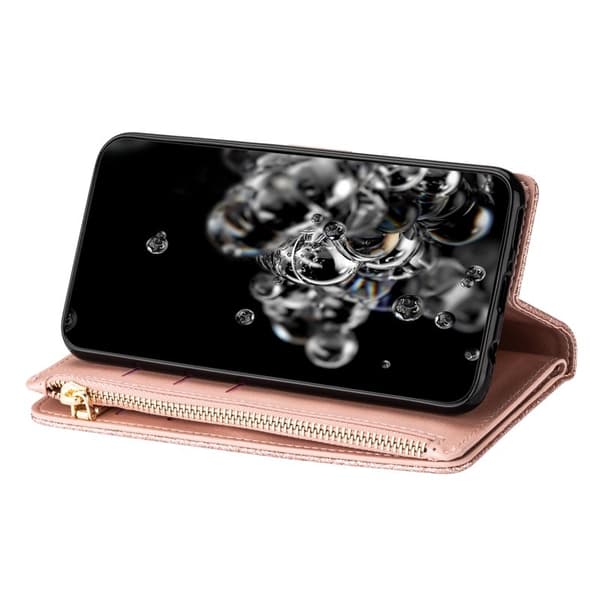 Samsung Galaxy S26 Plånboksfodral Konstläder Starry Sky - Roséguld