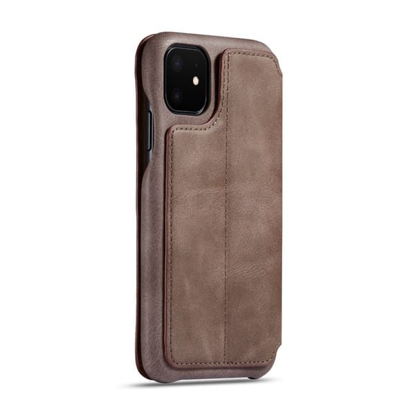 LC.IMEEKE Mobilskal till iPhone 11 Retro Stil Äkta Läder - Brun