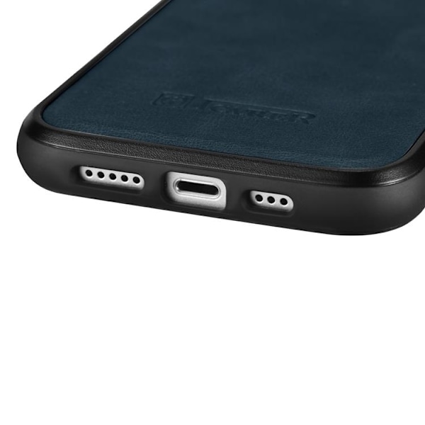 iCarer iPhone 14 Pro Max Skal Magsafe Äkta Läder - Blå Blå