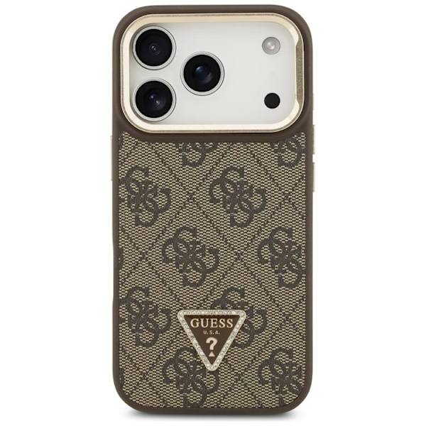 Guess Mobilskal till iPhone 17 Pro MagSafe Triangle Logo & Stand Brun