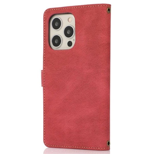 iPhone 14 Pro Plånboksfodral Flip - Röd