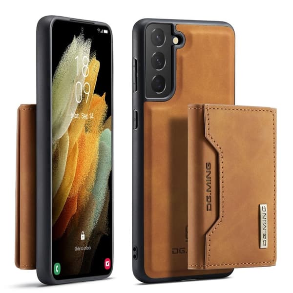DG.MING M2 Magnetisk Plånboksfodral med Ställ för Samsung Galaxy S21+ 5G - Brun