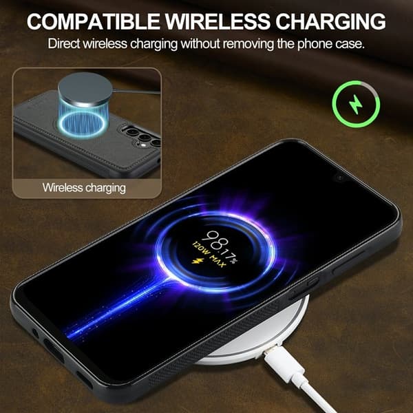 LC.IMEEKE Samsung Galaxy S24 FE Plånboksfodral Konstläder - Svart