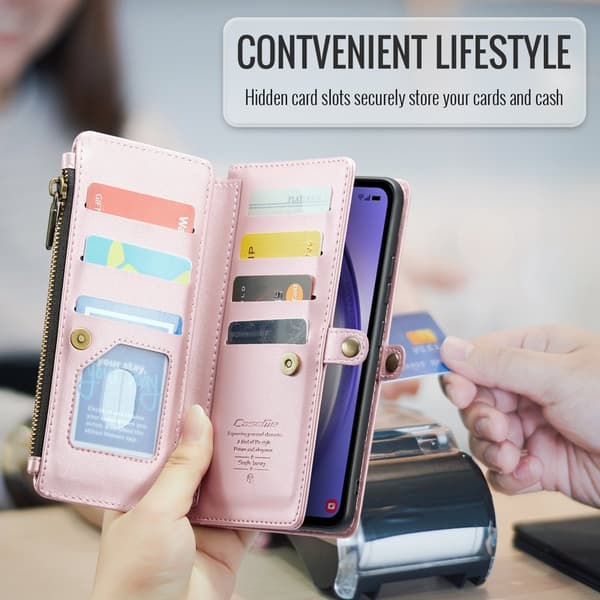 CASEME Plånboksfodral Konstläder för Samsung Galaxy A54 5G - Rosa