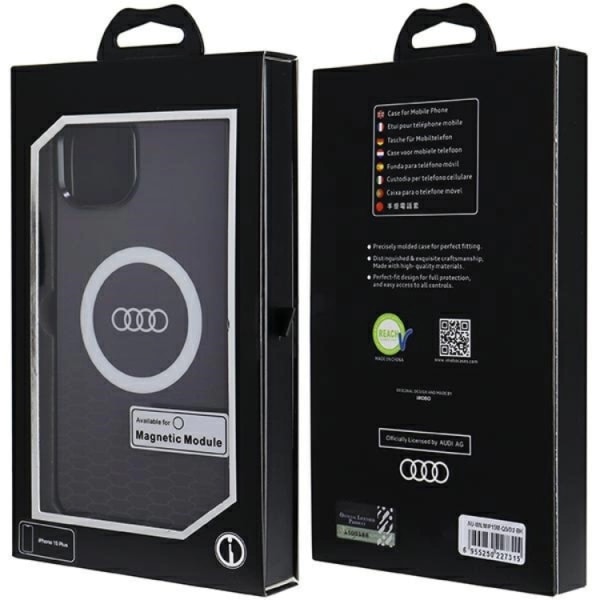 Audi iPhone 15/14 Plus Puhelimen Kuori Magsafe IML Big Logo - Musta