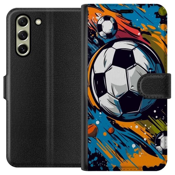 Plånboksfodral till Samsung Galaxy S21 FE 5G med Fotbollar