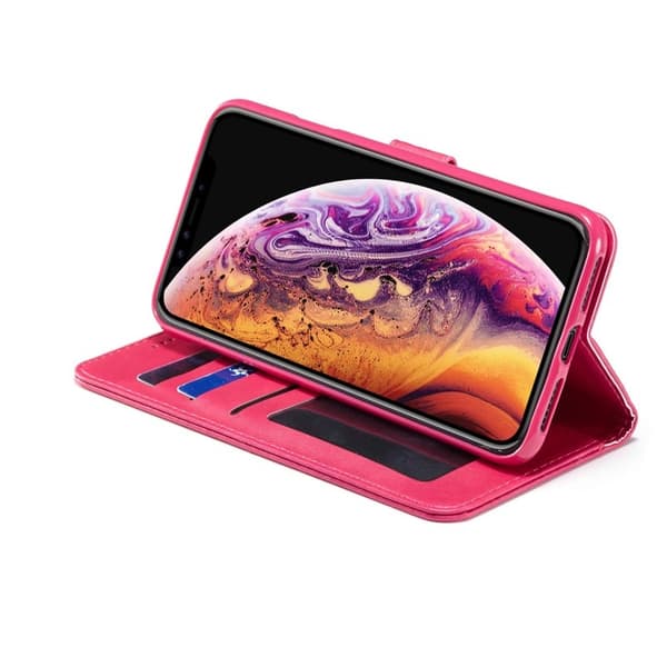 LC.IMEEKE Plånboksfodral för iPhone XR 6.1 tum - Konstläder - Rosa