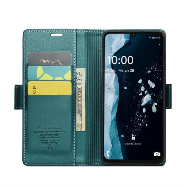 CASEME Plånboksfodral Konstläder för Samsung Galaxy A06 4G - Grön