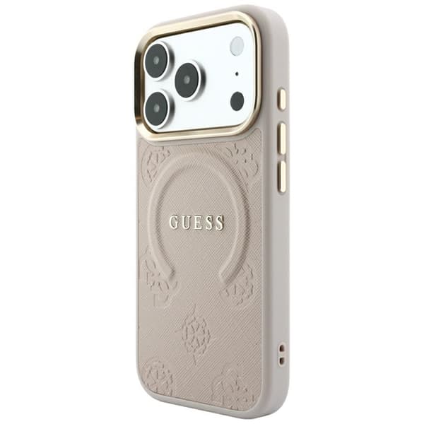 Guess Mobilskal För iPhone 18 Pro Magsafe Saffiano Peony - Rosa