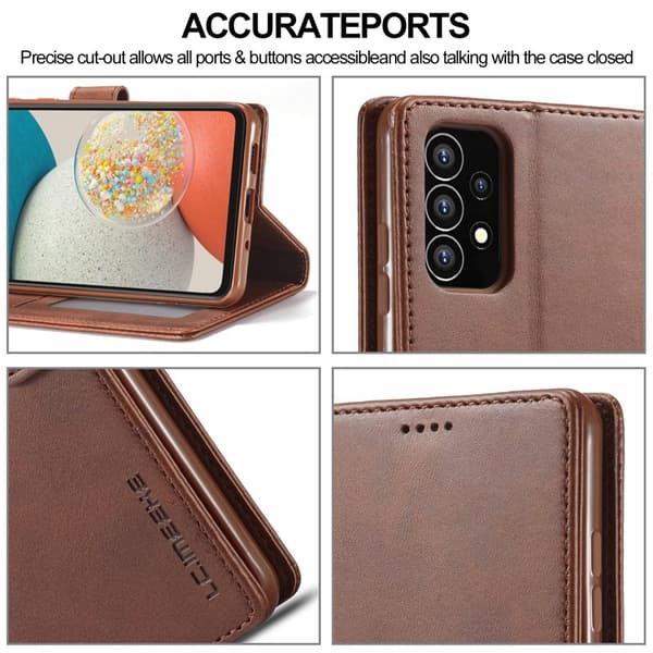 LC.IMEEKE Samsung Galaxy A53 5G Plånboksfodral Konstläder - Brun