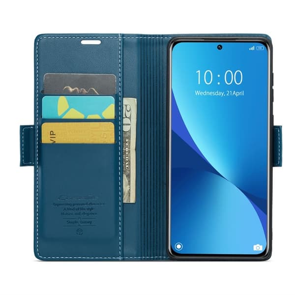 CASEME Plånboksfodral Konstläder för Xiaomi 12 5G - Blå