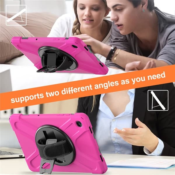 Mobilskal till Galaxy Tab A9 Plus Silikon Rotary Kickstand Rosa