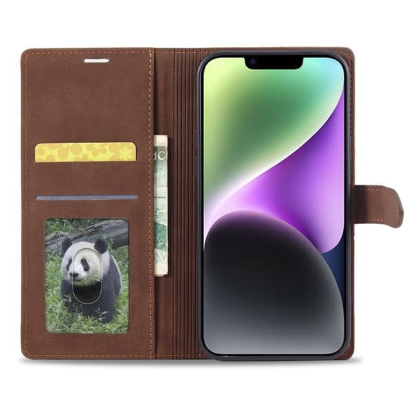 FORWENW iPhone 14 F1 Series Plånboksfodral i Konstläder - Brun