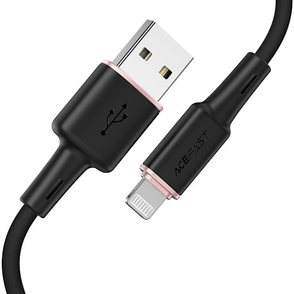 Acefast USB-A till Lightning kabel 1.2m - Svart Svart