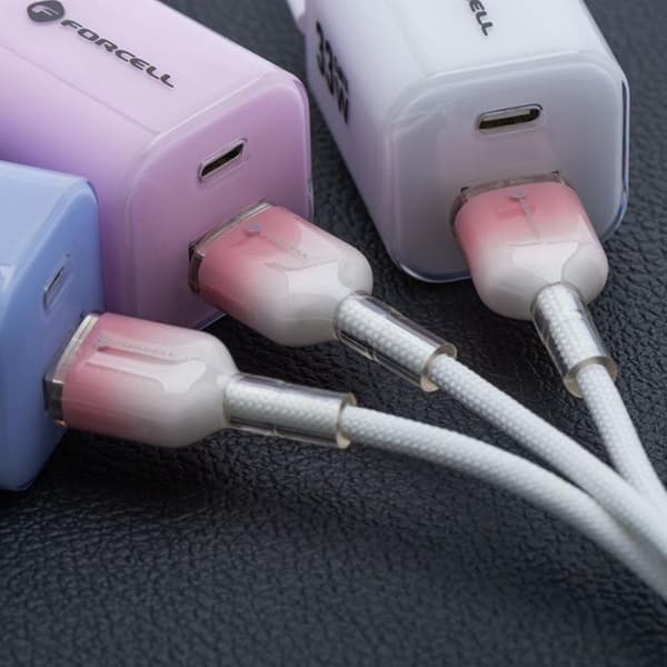 FORCELL USB-A till USB-C 66W Kabel 3A 1m QC4.0 C352 - Vit Vit