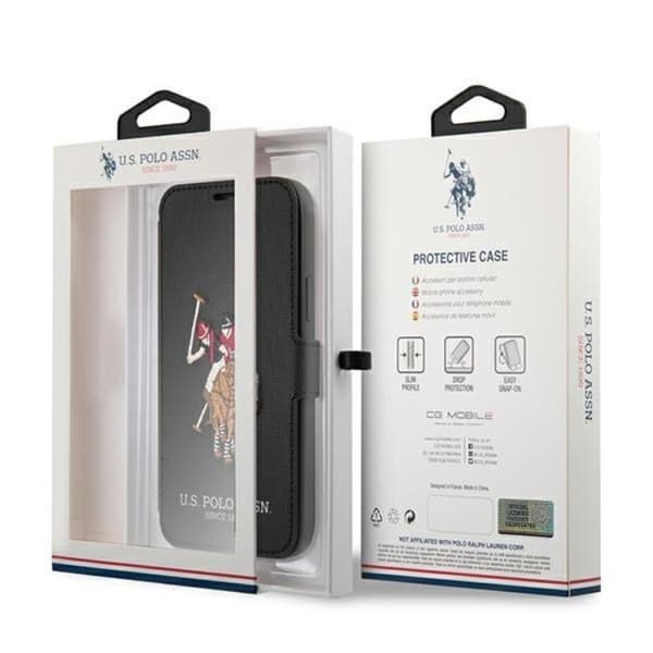 US Polo Polo Embroidery Collection Kotelo iPhone 12 Pro Max - Musta Black
