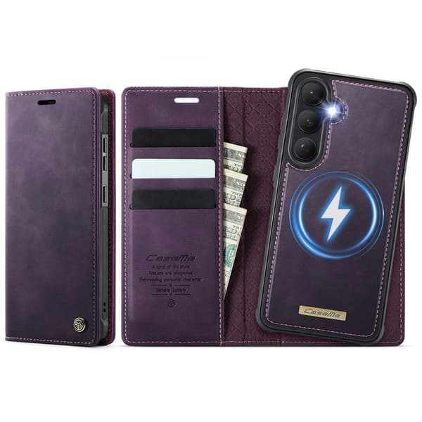 CaseMe Plånboksfodral för Samsung Galaxy S26 Plus Konstläder RFID Lila