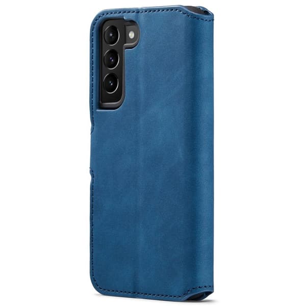 DG.MING Plånboksfodral Konstläder Skyddande Ställ Samsung Galaxy S22+ Blå