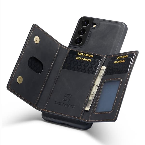DG.MING Samsung Galaxy S24 Konstläder Plånboksfodral Svart