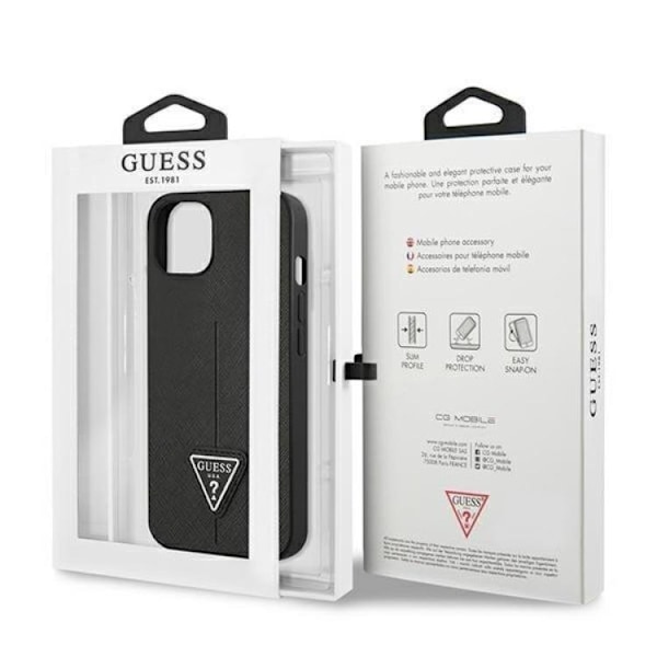Guess iPhone 13 Mini Skal Saffiano Triangle Logo - Svart Svart