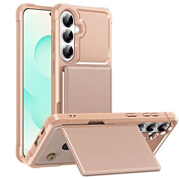 Mobilskal för Samsung Galaxy S26 Kickstand Kortfack TPU - Roséguld
