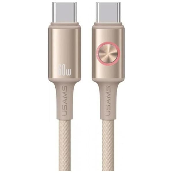 USAMS USB-C til USB-C Kabel 60W 1.2m Huan - Titanium Roséguld