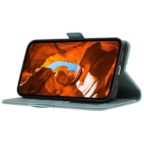 ABEEL Mobilskal till Xiaomi 14T Pro KonstLäder Folio Ställ Blå