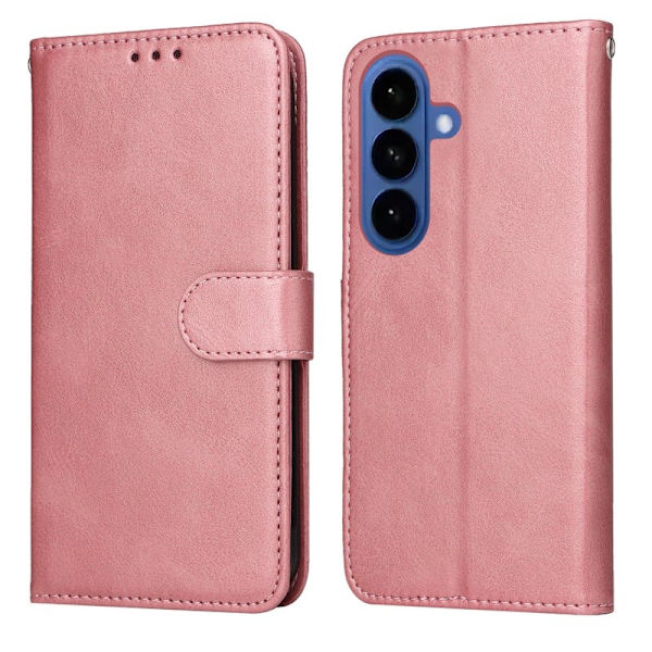 Samsung Galaxy S26 Plus Plånboksfodral Konstläder Folio Flip - Rosa
