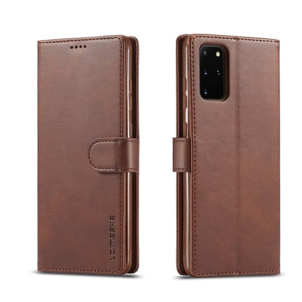 LC.IMEEKE Samsung Galaxy S20 Plus Plånboksfodral Konstläder - Brun