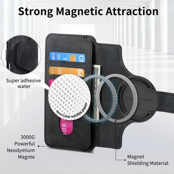 CASENEO MW-03 iPhone 17 Pro Max Plånboksfodral Konstläder - Svart