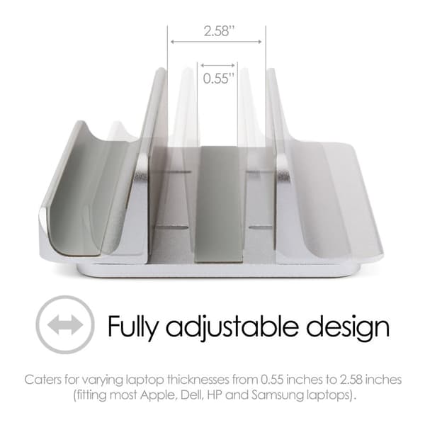 DESIRE2 dobbelt bordstativ til tabletter Mac/Ultrabooks Justerbar Aluminium Sølv