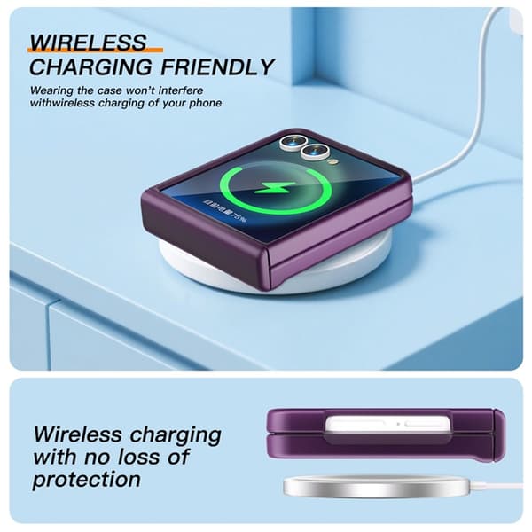 Mobilskal till Galaxy Z Flip7 Hinge Protection Kickstand - Mörklila Lila