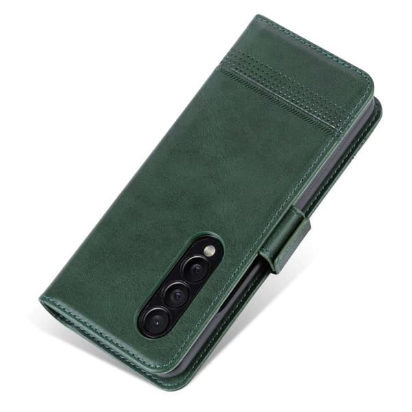 AZNS Samsung Galaxy Z Fold4 Plånboksfodral Konstläder - Grön