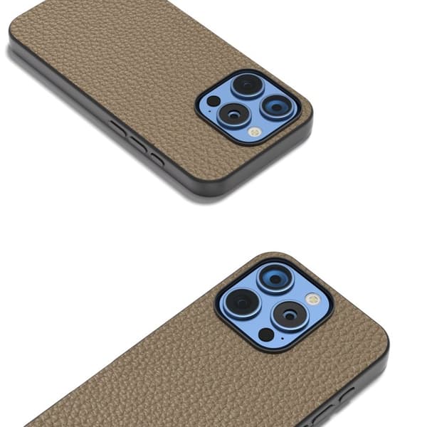 ABEEL Mobilskal till iPhone 16 Pro Max TPU + Äkta Läder Skydd - Grå