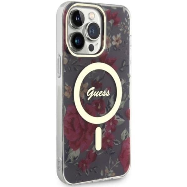 Guess Mobilskal till iPhone 14 Pro MagSafe Flower - Grön